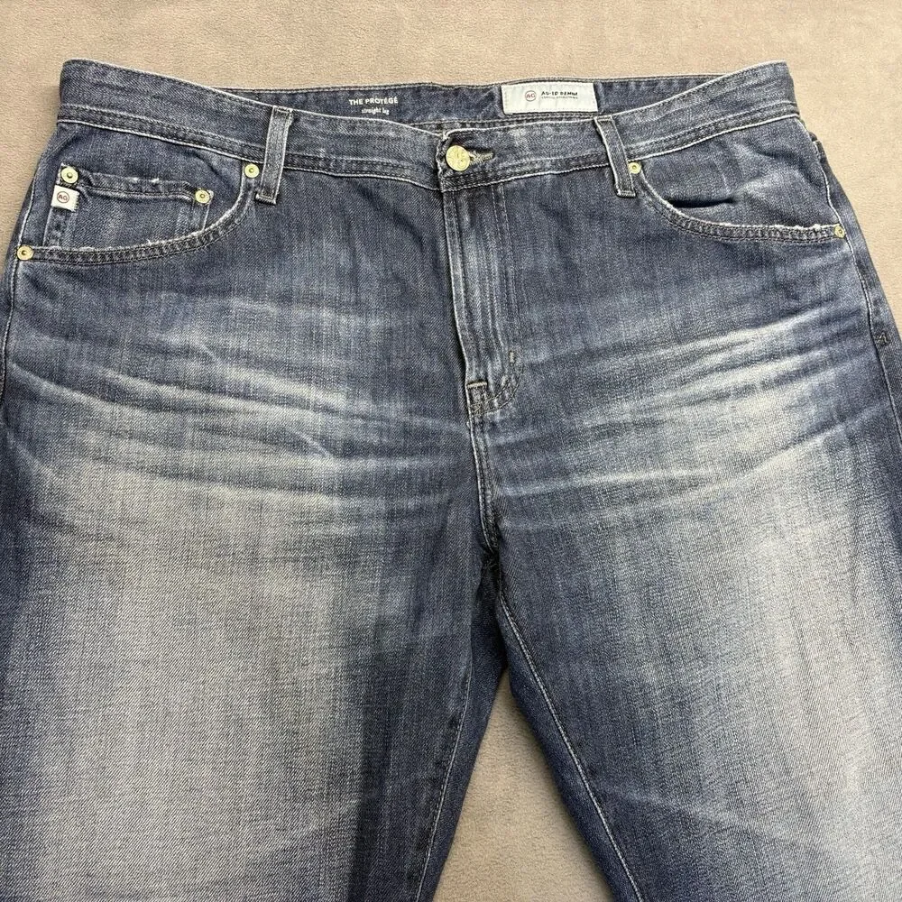 AG Adriano Goldschmied Mens Size 38R The‎ Protege Straight Leg Jeans Blue Denim